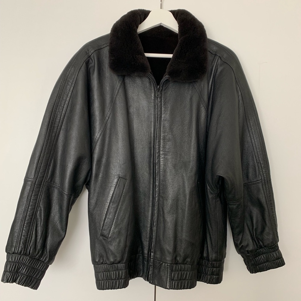 Reversible leather jacket